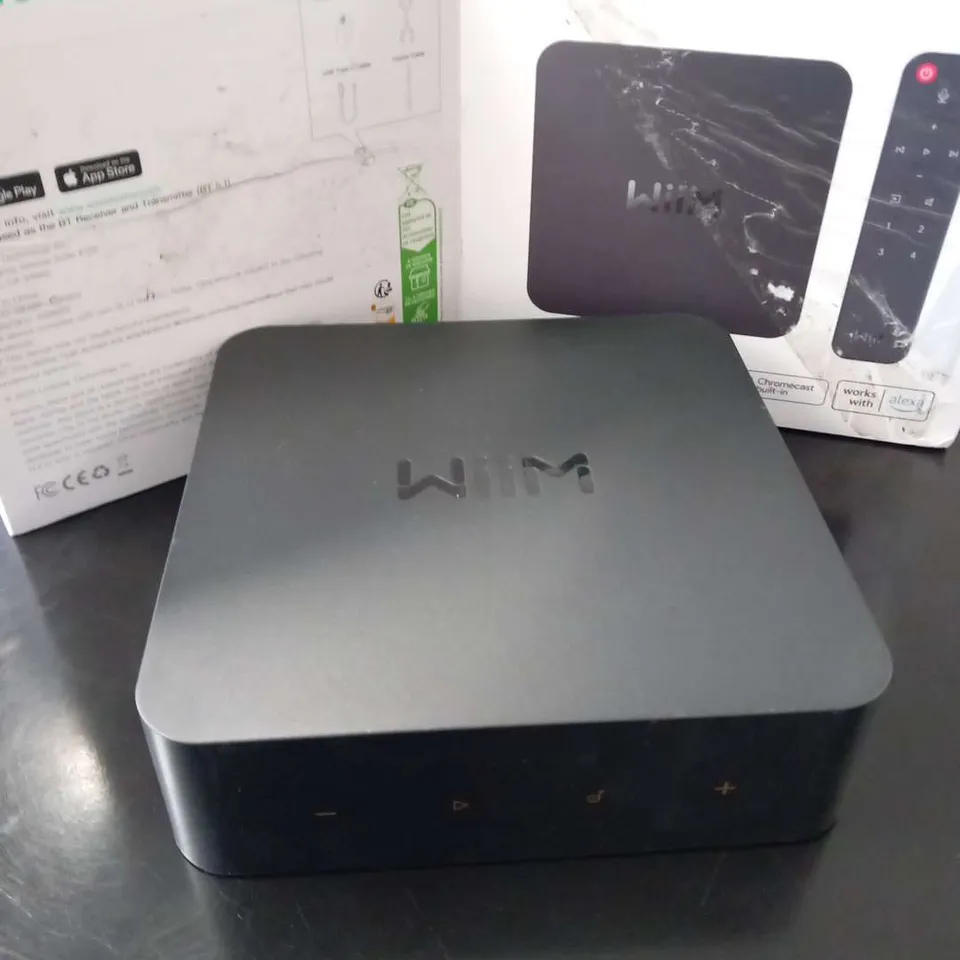 WIIM PRO STREAMER BLACK HI-RES AUDIO WIFI MULTIROOM STREAMER, COMPATIBLE WITH ALEXA, SIRI, GOOGLE ASSISTANT, SPOTIFY, AIRPLAY 2  ETC