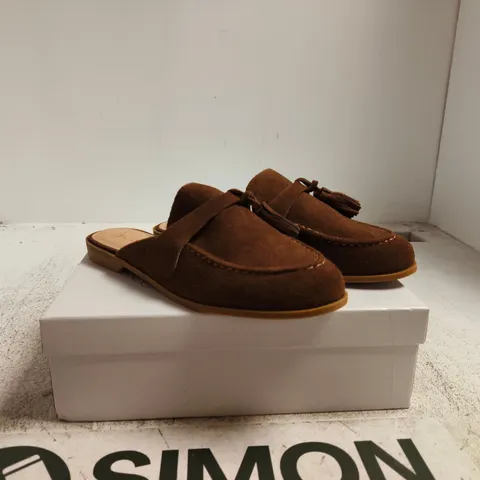 BEN DE LISI BROWN SUEDE SLIP-ON MULES (WOMEN'S) β UK 6