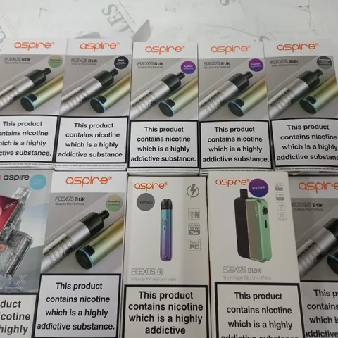 LOT OF 10 ASSORTED ASPIRE VAPING ITEMS