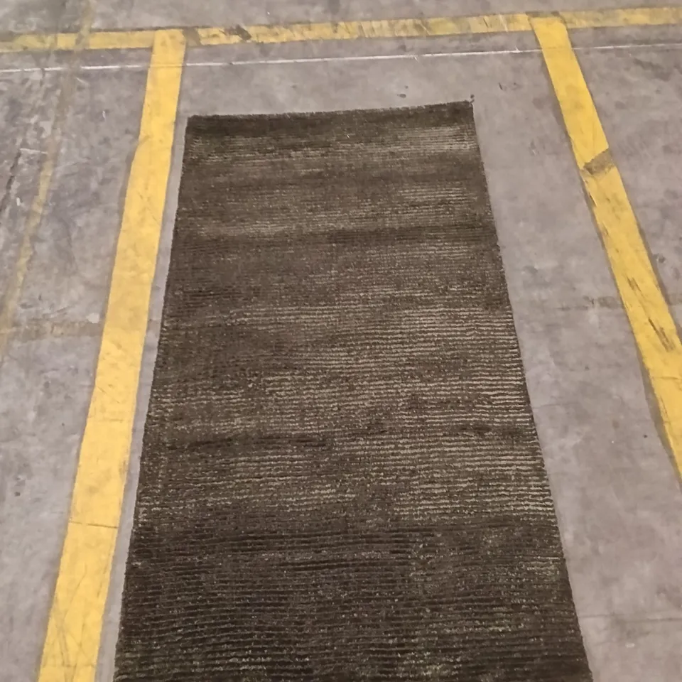 DARK BROWN RUNNER RUG 150 CM X 80 CM