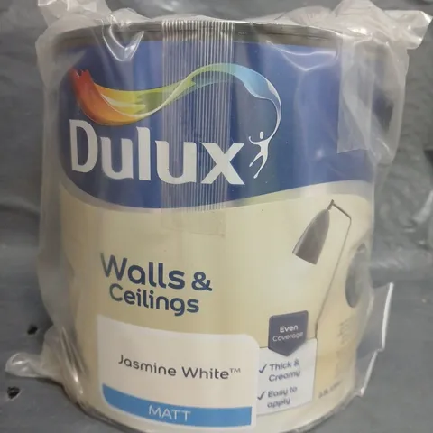 BOXED DULUX WALLS & CEILINGS PAINT - JASMINE WHITE - 2.5L - COLLECTION ONLY