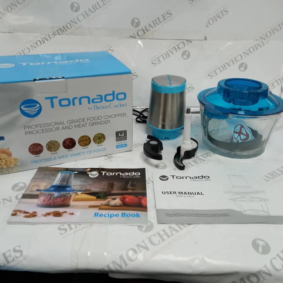 BOXED TORNADO BY BRAVA CUCINA PROFESSIONAL FOOD CHOPPER, PROCESSOR AND MEAT GRINDER