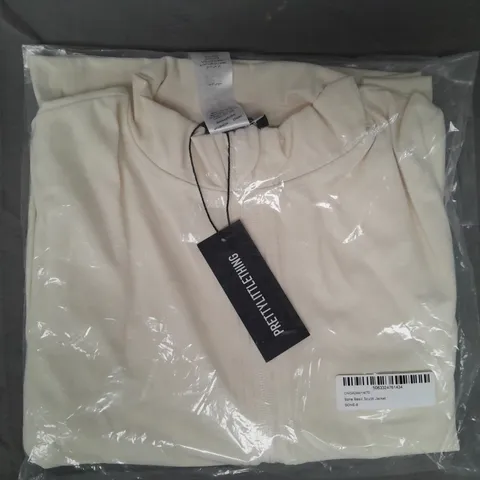 PRETTY LITTLE THING BASIC SCULPT JACKET IN BONE SIZE 8