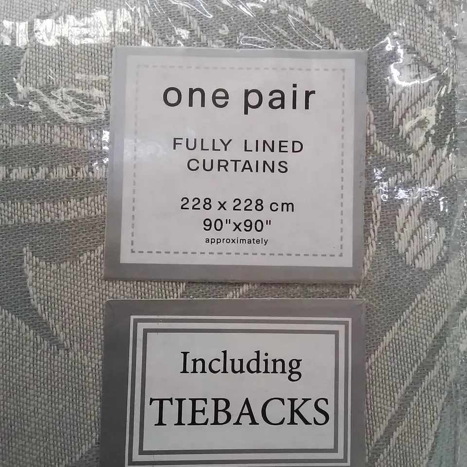 BRAND NEW FUSION FULLY LINED CURTAINS 228 X 228CM -SILVER/GREY-
