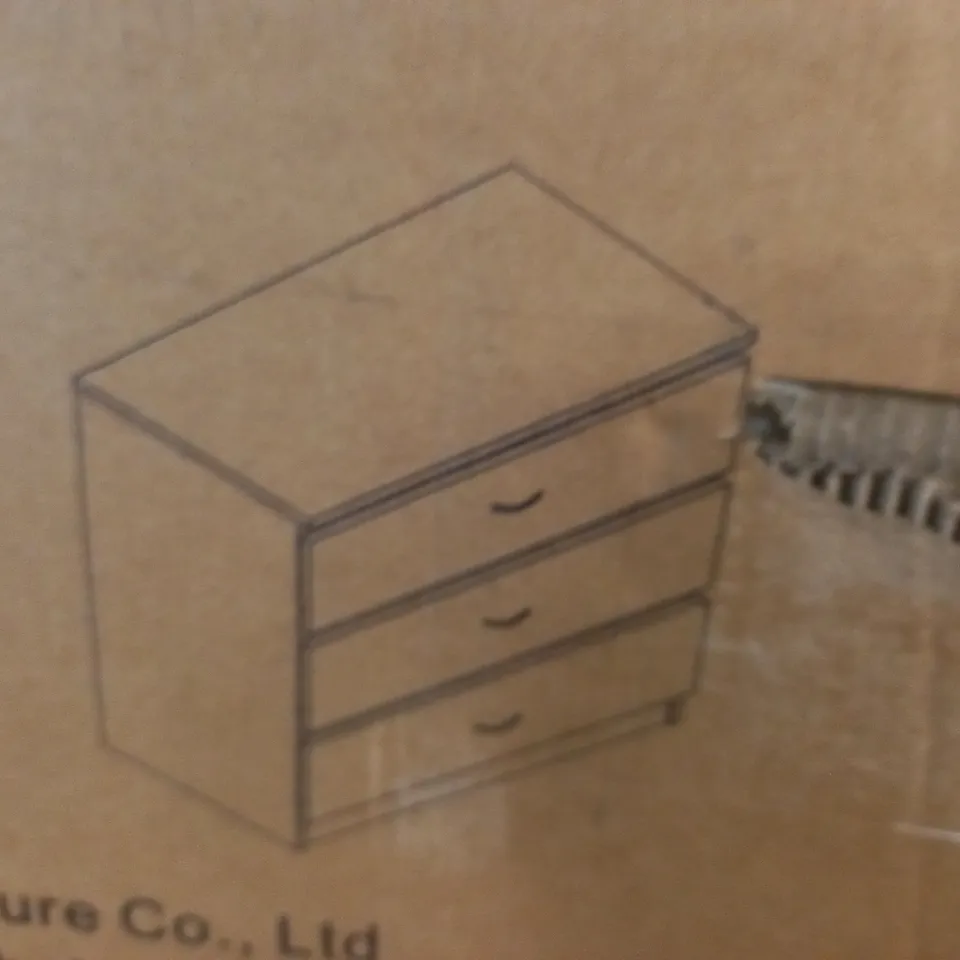 BOXED OAK NEW 3-DRAWER CHEST - 10F1