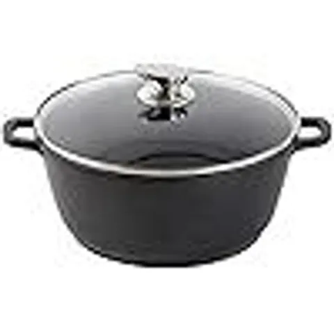 BOXED SQ PROFESSIONAL NEA SERAMIQ DIE-CAST ALUMINIUM STOCKPOT WITH LID - BLACK
