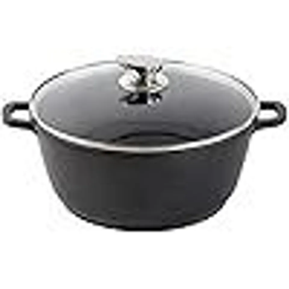 BOXED SQ PROFESSIONAL NEA SERAMIQ DIE-CAST ALUMINIUM STOCKPOT WITH LID - BLACK
