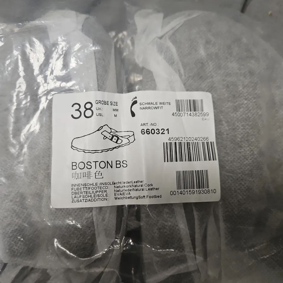 BIRKENSTOCK BOSTON BS CLOGS, DARK BROWN SUEDE, UK 5 (EU 38) – PAIR