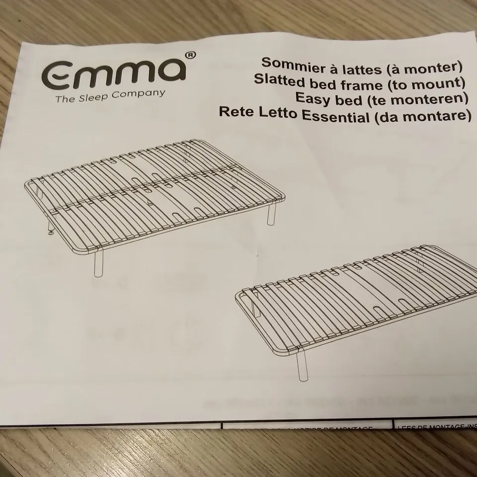BRAND NEW BOXED EMMA SLATTED BED FRAME - 135 X 190 DOUBLE (1 BOX)