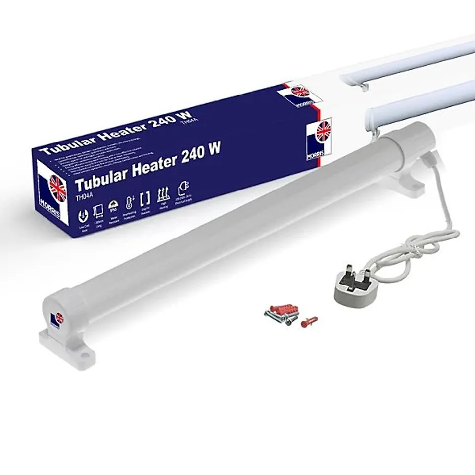 BOXED MORRIS TUBULAR HEATER 240W – 230V WITH UK PLUG