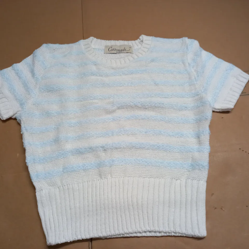 LARGE QUANTITY OF BRAND NEW COTTONADE KNITTED SHORT SLEEVE JUMPERS - 1