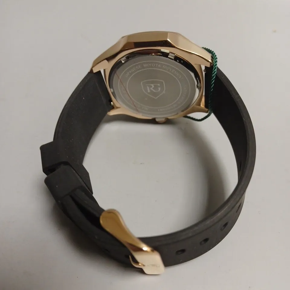 MENS RAYMOND GAUDIN WATCH – 316 STAINLESS STEEL CASE – JPN MOVEMENT – BLUE DIAL – RUBBER STRAP