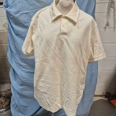 ZARA MEN'S WHITE POLO SHIRT – PIQUÉ KNIT, SIZE M (EU 40 / US M) MADE IN TURKEY