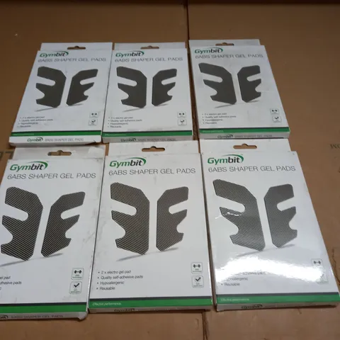 LOT OF 5 BOXED AS NEW GYMBIT 6-ABS SHAPER GEL PADS
