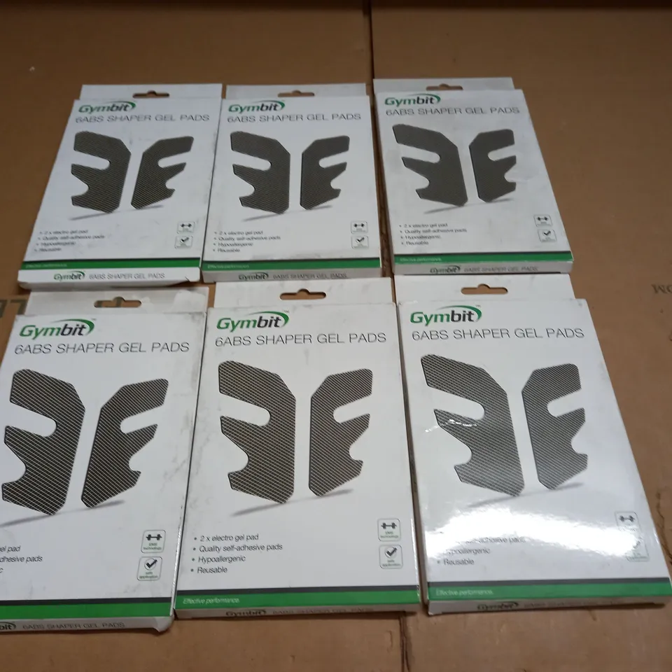 LOT OF 5 BOXED AS NEW GYMBIT 6-ABS SHAPER GEL PADS