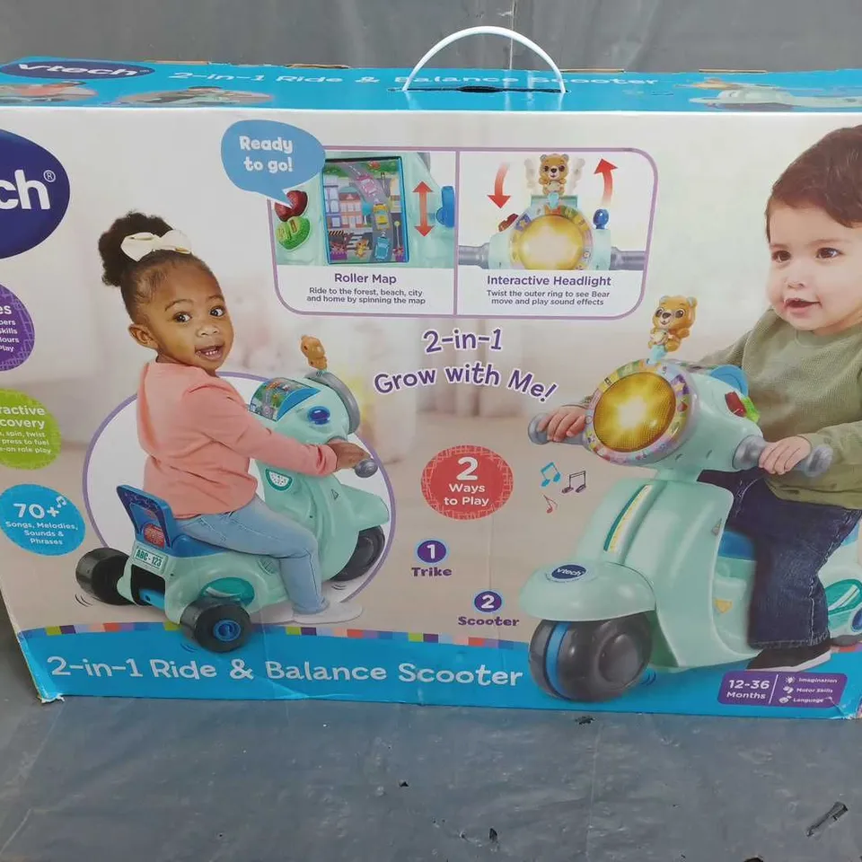 BOXED V-TECH 2-IN-1 RIDE & BALANCE SCOOTER