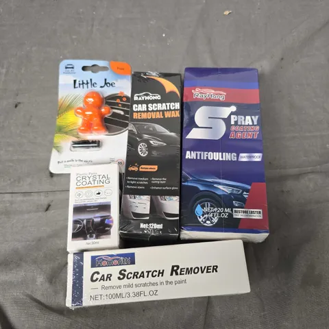 APPROXIMATELY 10 ASSORTED VEHICLE PARTS/ACCESSORIES TO INCLUDE AIR FRESHENER, SCRATCH REMOVER, COATING AGENT ETC