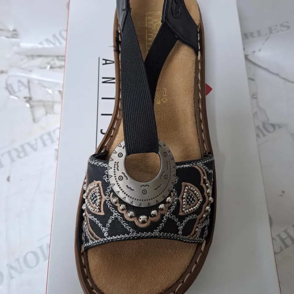 BOXED RIEKER ANTISTRESS SCHWARTS BLACK SIZE US 8