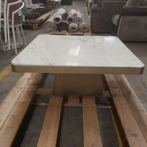 DESIGNER MARBLE AND METAL COFFEE TABLE