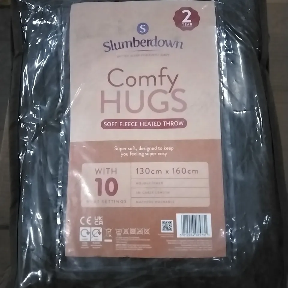 SLUMBERDOWN COMFY HUGS FLEECE HEATED THROW - 130X160CM