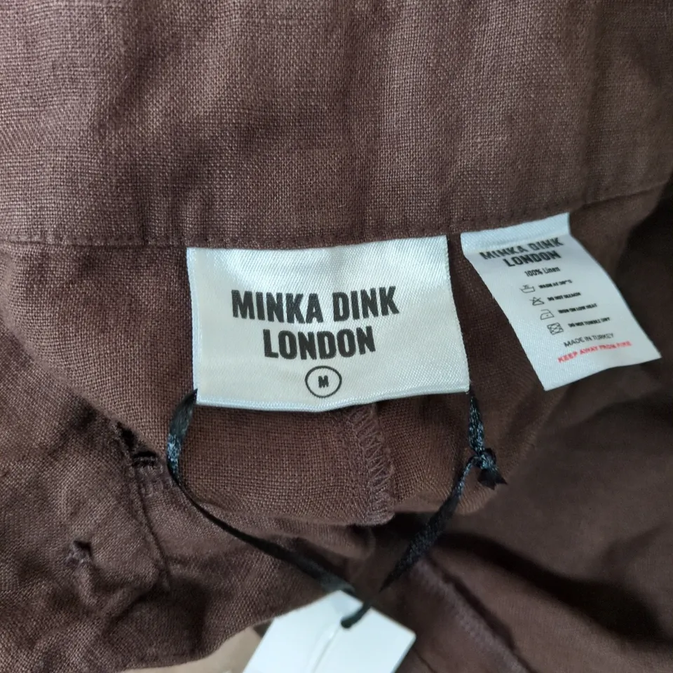 MINKA DINK LONDON ARLA LINEN TROUSERS IN BROWN - MEDIUM