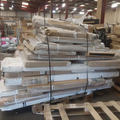 PALLET CONTAINING A VERY LARGE QUANTITY OF ASSORTED TUFFERMAN COMMERCIAL WAREHOUSE SHELVING INCLUDING TUFFERMAN STORALEX VRS SHELVING BAYS ECT