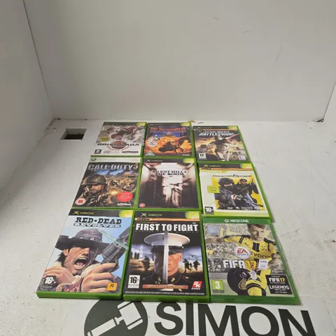 APPROXIMATELY 9 ASSORTED XBOX GAMES INCLUDING SILENT HILL 4 AND FIRST TO FIGHT 