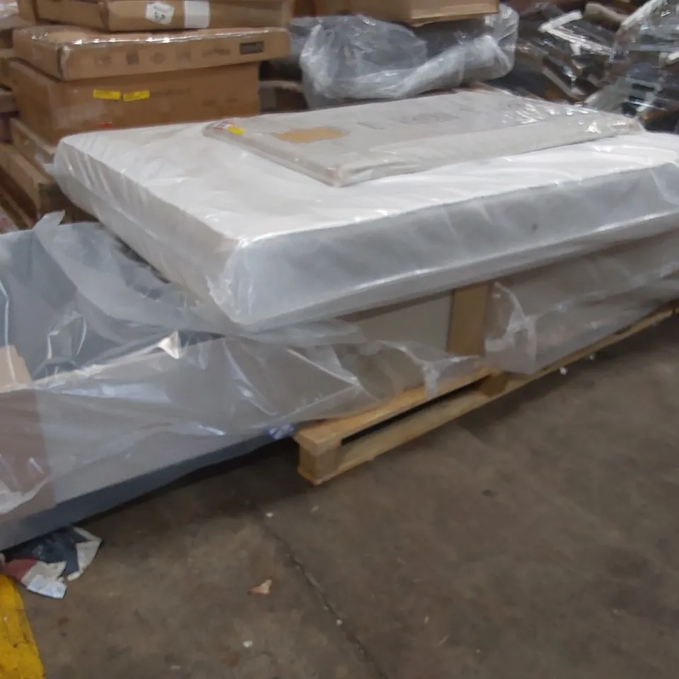 BAGGED SCHOFIELD SPRUNG MEMORY FOAM DIVAN BED SET WITH HEADBOARD - NATURAL (4 ITEMS)