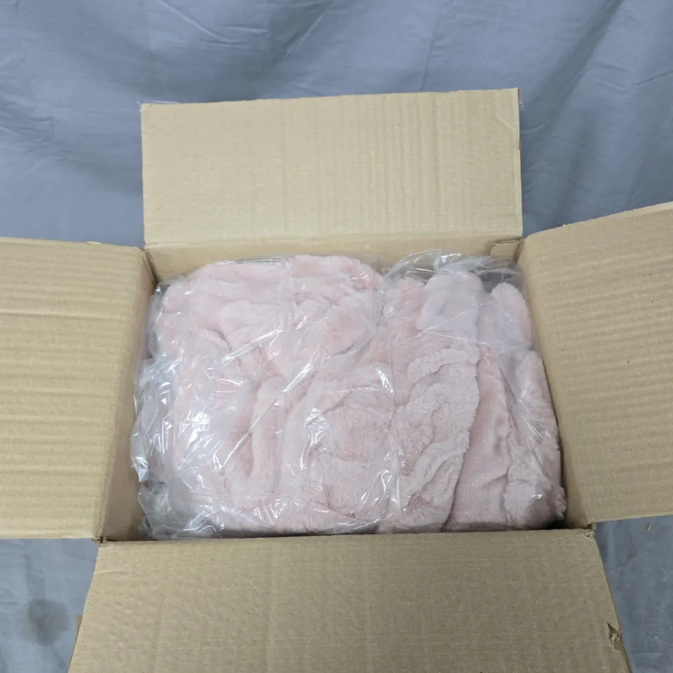 COZEE HOME LUXURY RUCHED FAUX FUR AND VELVETSOFT HEATED THROW