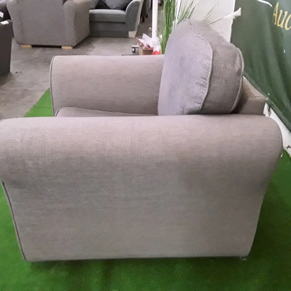 DESIGNER ARMCHAIR - GREY FABRIC