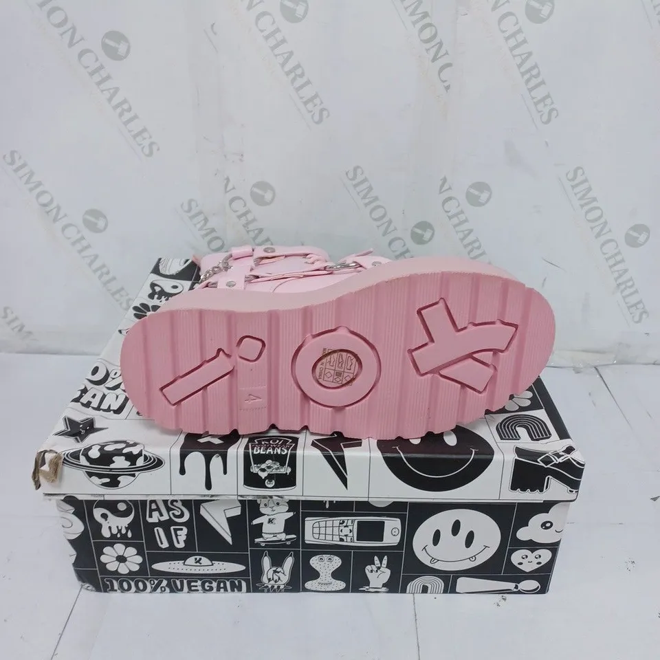 KOI FOOTWEAR LADIES PINK WEDGE LACE UP BOOTS SIZE 4