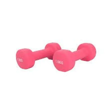 BOXED SET OF 2 X 1.5KG DUMBBELLS IN PINK