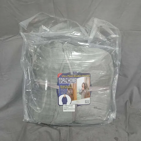 BOX OF APPROX 10 TOPAZ HOME ULTRA PLUSH BLANKET HOODIE – GREY