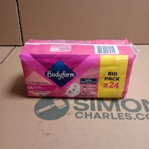 LOT OF 6 PACKS OF BODYFORM V-PROTECTION ULTRA PADS WITH WINGS - 24 PADS PER PACK