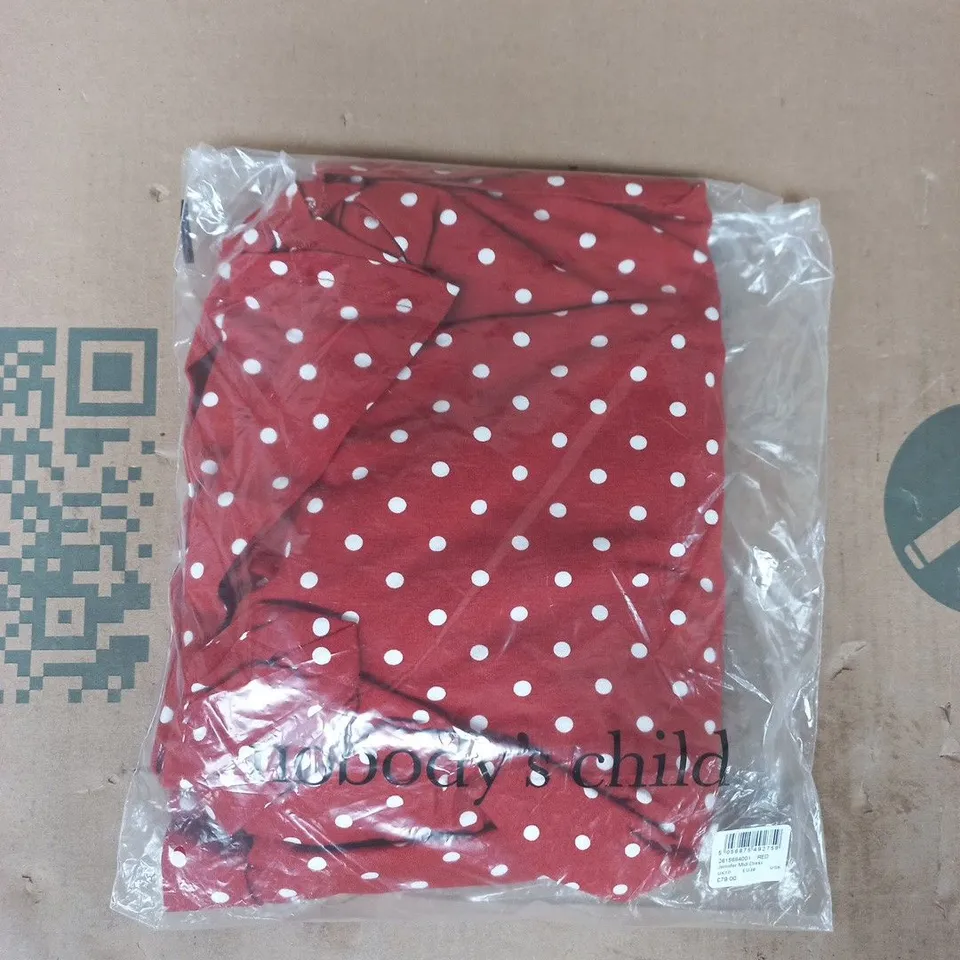 BAGGED NOBODY'S CHILD JENNIFER MIDI DRESS IN RED SIZE UK 10
