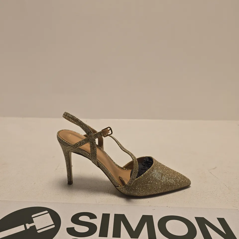 NEW LOOK GLITTER GOLD STRAPPY HIGH HEEL SANDALS – WOMEN'S, UK SIZE 7