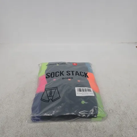 SOCK STACK BOXER 12 PACK MEDIUM