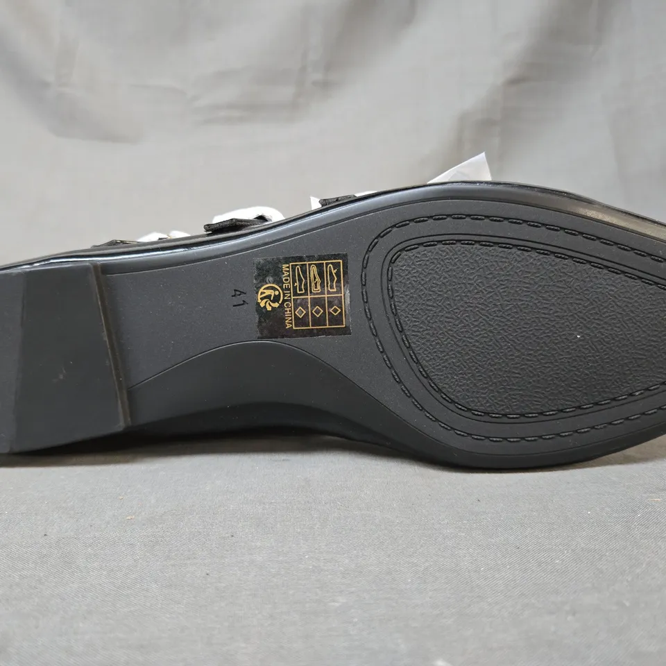 BOXED PAIR OF CM PARIS CLOSED TOE SLIP-ON SHOES IN BLACK EU SIZE 41