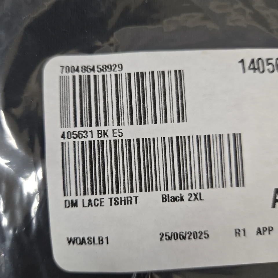 DANNII MINOGUE PETITE  LACE TSHIRT – BLACK, WOMEN'S UK 2XL