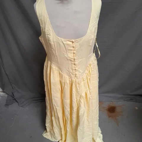 NOBODY'S CHILD CORA MIDI DRESS IN SOFT YELLOW SIZE 12