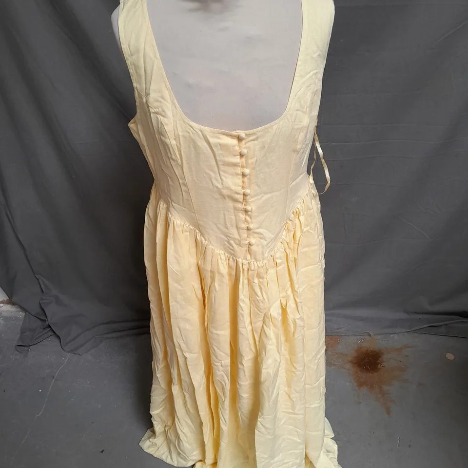 NOBODY'S CHILD CORA MIDI DRESS IN SOFT YELLOW SIZE 12