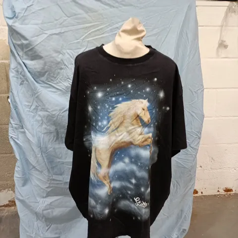 STELLA MCCARTNEY HORSE PRINT LONG-SLEEVE T-SHIRT – BLACK, SIZE L (EUR)