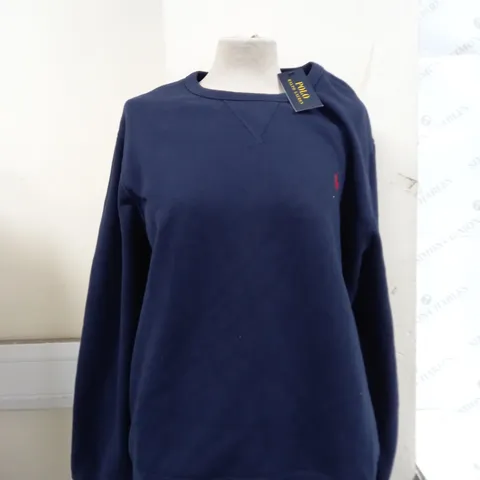 POLO RALPH LAUREN FLEECE CREW IN NAVY - LARGE