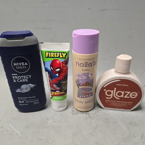 APPROXIMATELY 13 ASSORTED HEALTH & BEAUTY ITEMS TO INCLUDE - NALAS BABY BODY LOTION , NIVEA 3 IN 1 BODY FACE HAIR GEL ETC