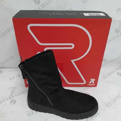 BOXED RIEKER BLACK FLEECE BOOTS SIZE 6.5