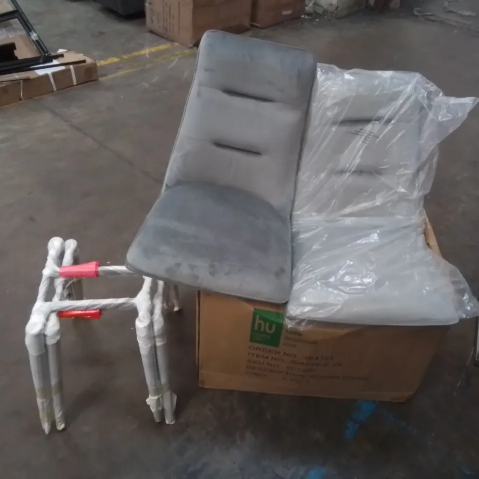 BOXED SET OF 2 DINING CHAIRS IN FABRIC AND METAL (1 BOX)