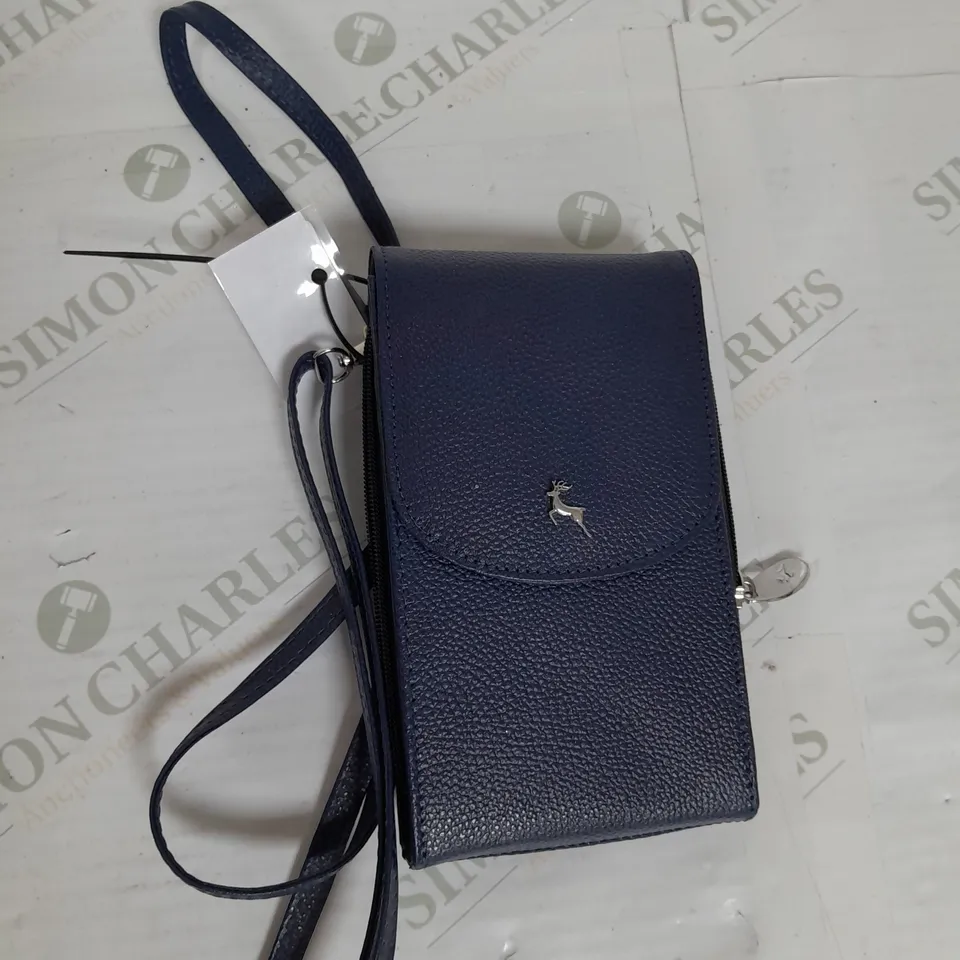 ASHWOOD LEATHER CROSSBODY PHONE BAG IN NAVY