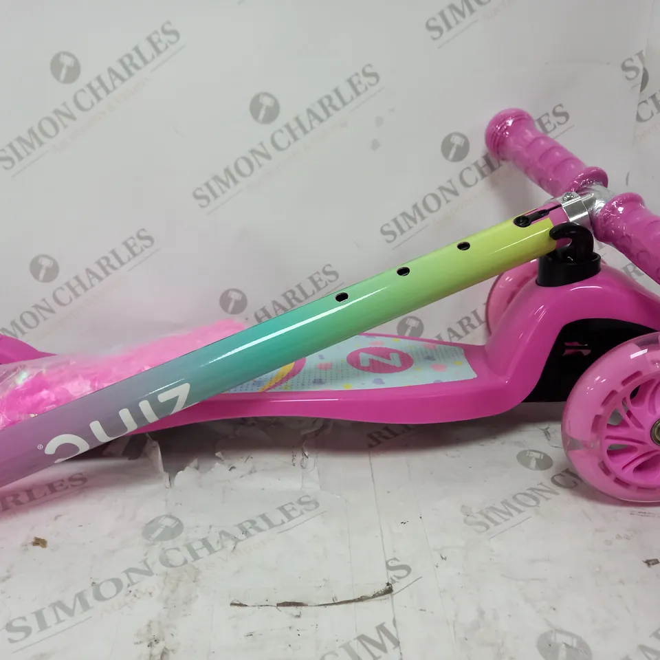 BOXED ZINC LIGHT UP EXPLORER UNICORN SCOOTER 
