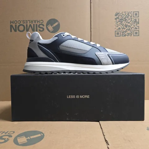BOXED PAIR OF ARNE TECHNICAL RACER TRAINERS IN AIR FORCE BLUE SIZE UK 11