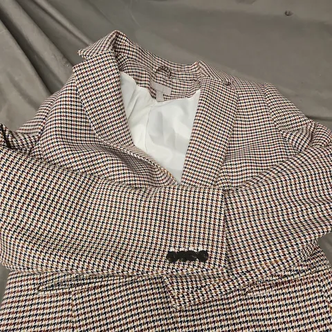 H&M WOMEN'S HOUNDSTOOTH TWEED BLAZER - MULTICOLOR, EU 42 / UK 14